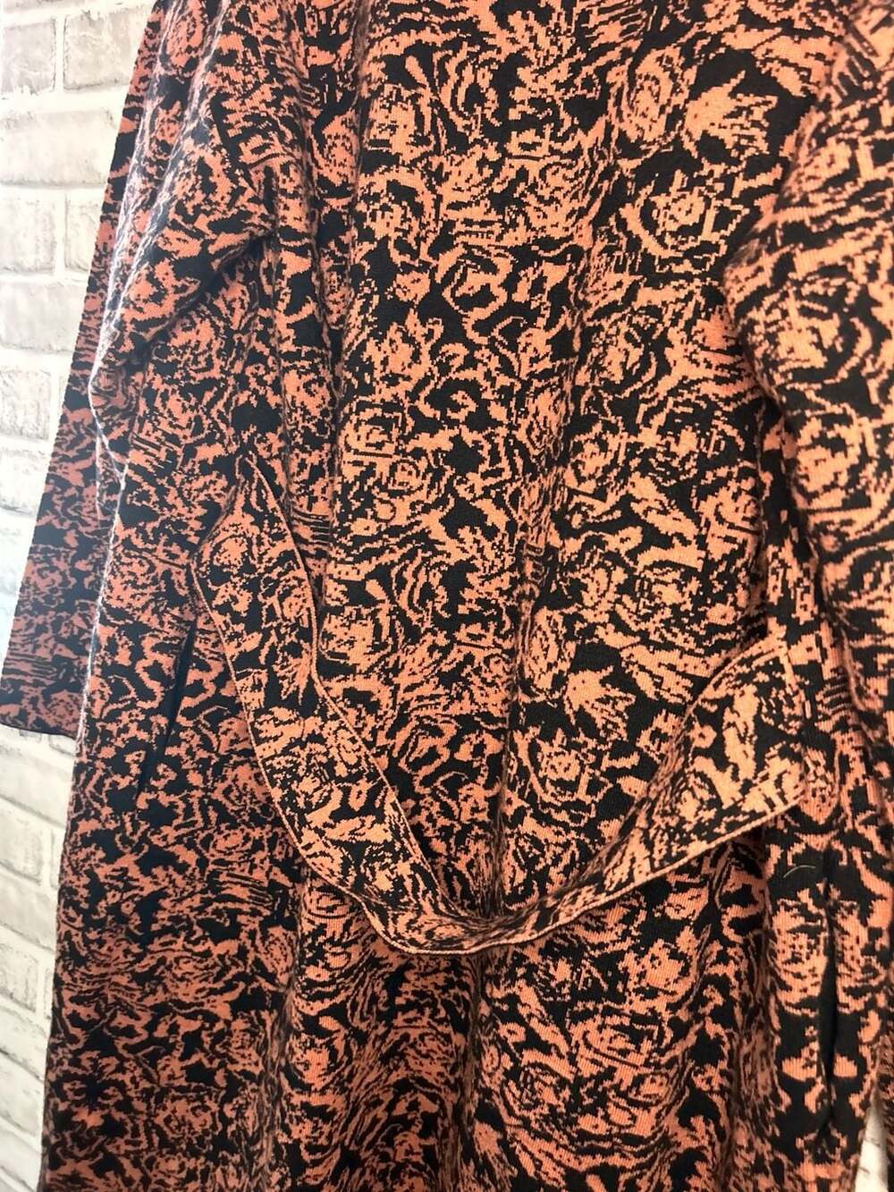 Premise Long Open-Front Cardigan with Abstract Floral Print - Picture 6 of 6